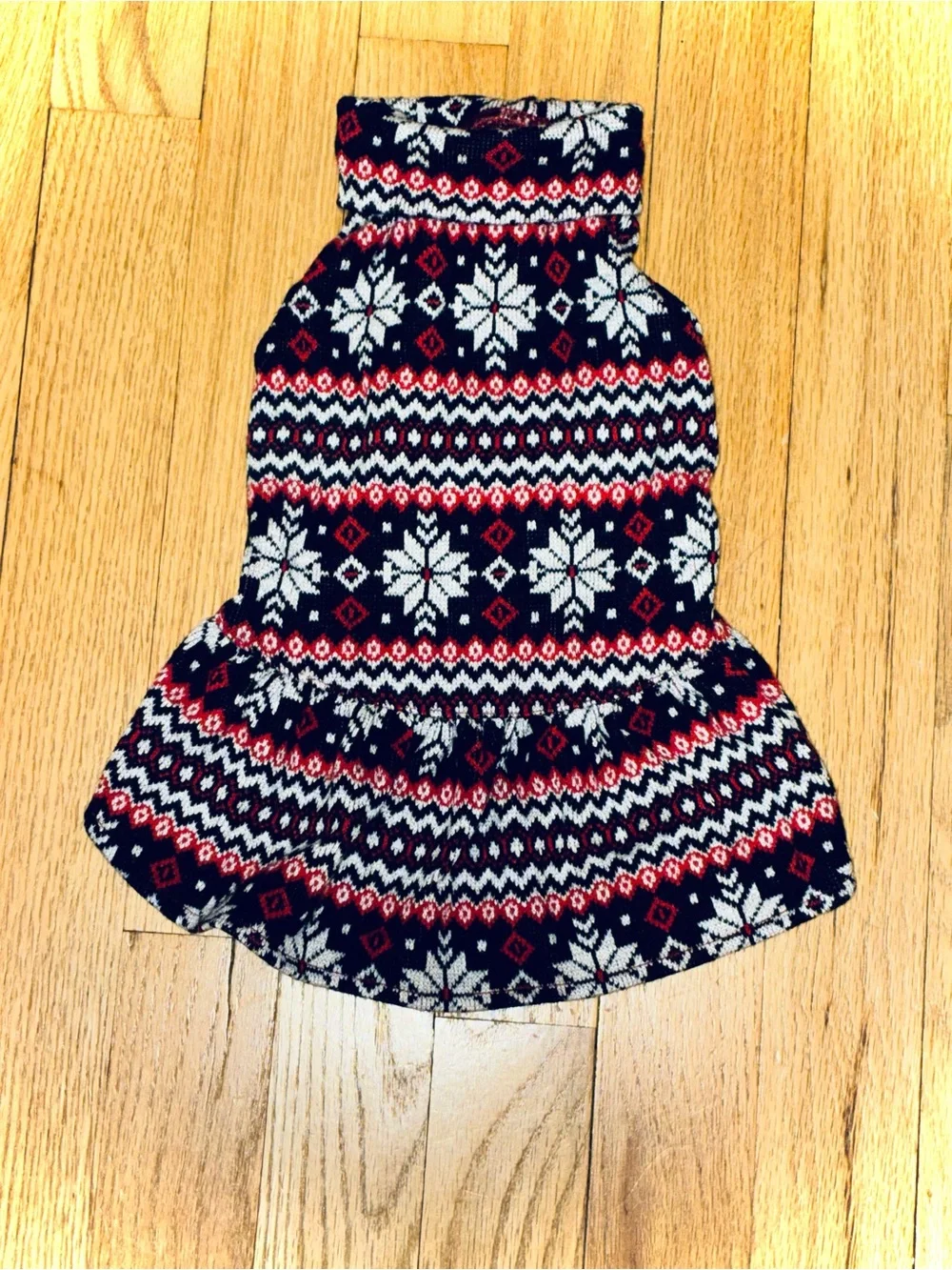 NWT Holiday/Christmas Dog Dress Turtleneck Sweater Dress, Size Small